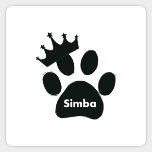 simba cat name made of hand drawn paw prints Sticker